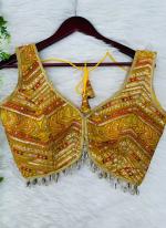 Heavy Georgette Silk Yellow Navratri Wear Sequins Work Readymade Blouse